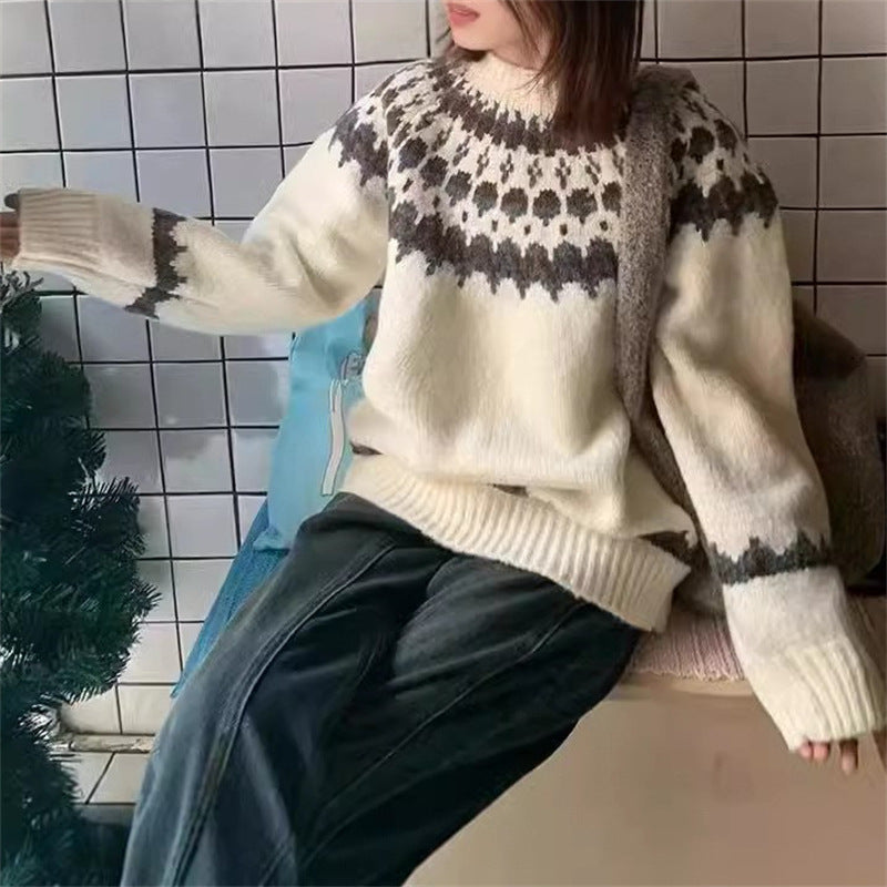 Damen Strickpullover Norwegermuster Norvielle