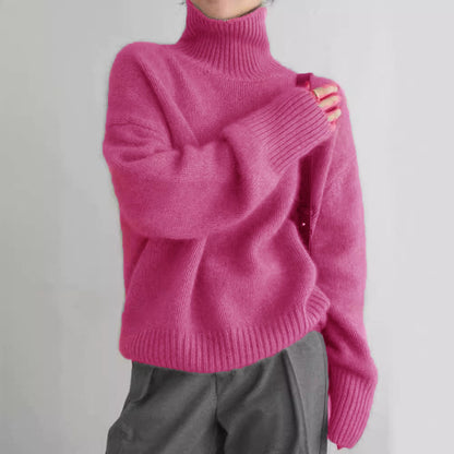 Damen Kaschmir Rollkragenpullover Weitschnitt Elegantes Norvielle
