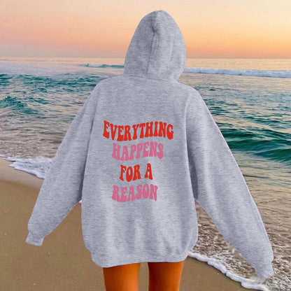 Damen Kapuzenpullover mit Motivschriftzug Baumwolle Bequem