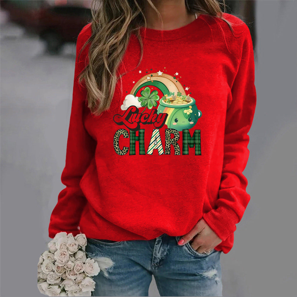 Damen Sweatshirt Glücks-Motiv Norvielle