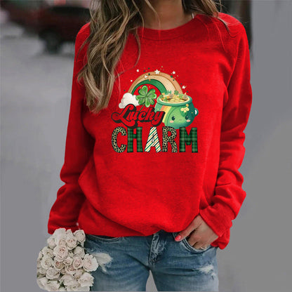 Damen Sweatshirt Glücks-Motiv Norvielle