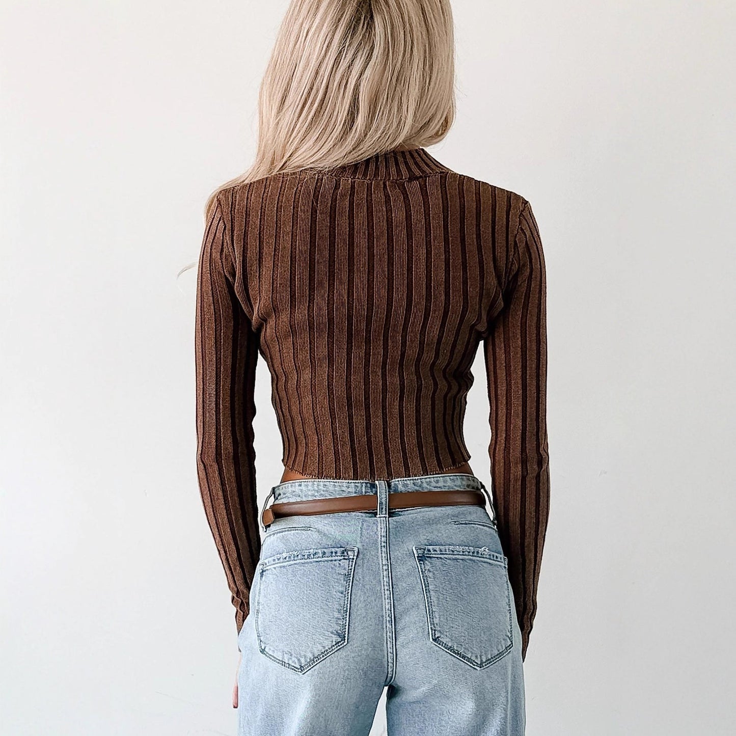 Damen Strickjacke Cropped Langarm Norvielle