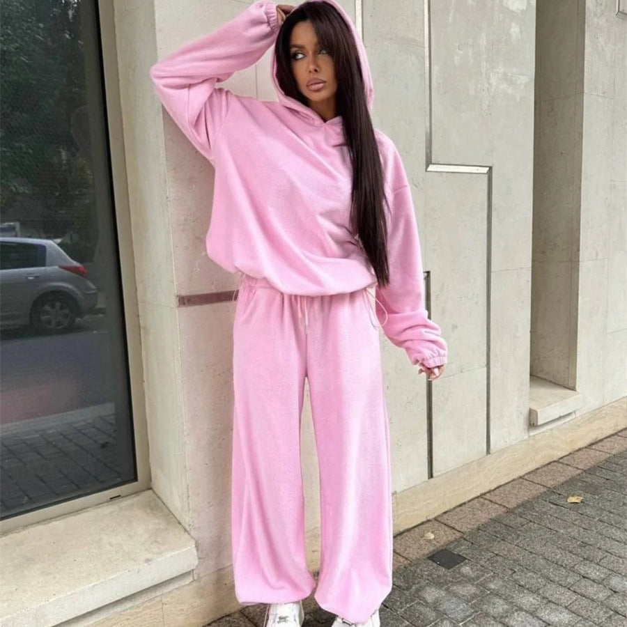 Damen Fleece-Loungewear-Set mit Taschen und lässigem Schnitt Norvielle