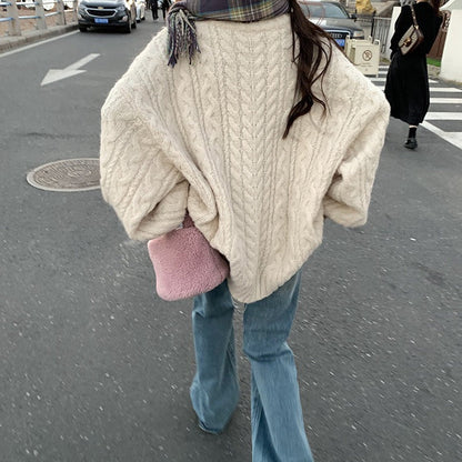 Damen Strickpullover Voluminöse Ärmel Norvielle