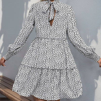 Damen Midi-Kleid mit Rüschendetails Langarm
