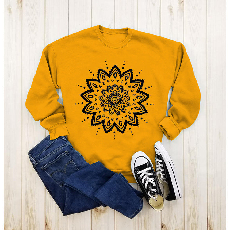 Damen Sweatshirt Mandala-Design Lässig Norvielle
