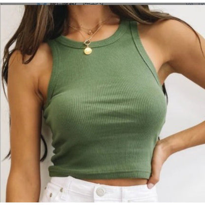 Damen Cropped Rippstruktur Breite Träger Norvielle