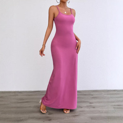 Damen Maxikleid Figurbetont Rippstruktur Norvielle