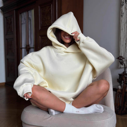 Damen Oversized Kapuzenpullover Lässig Taschen Trendig Norvielle