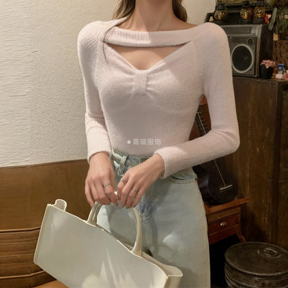 Damen Strickoberteil mit Cut-Out