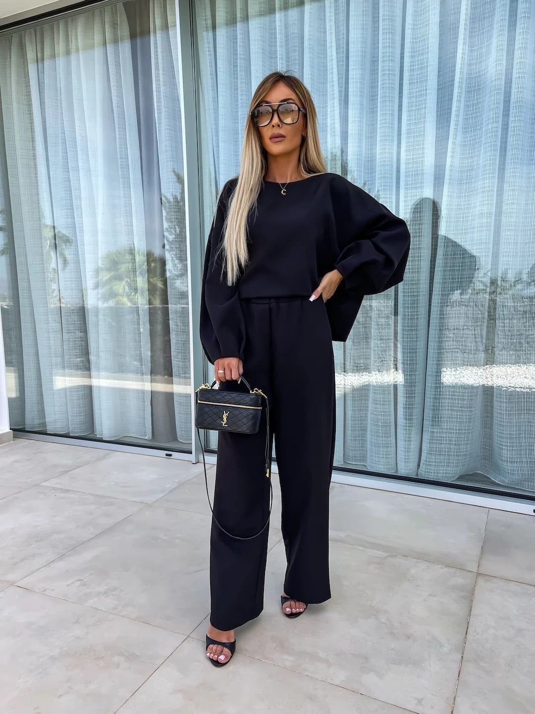 Damen Jumpsuit Weites Bein Voluminöse Ärmel Norvielle
