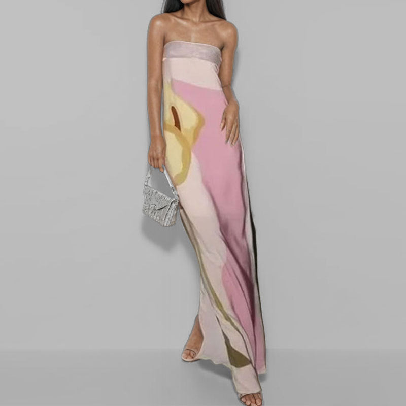 Damen Maxi-Kleid Moderner Kunststil Norvielle