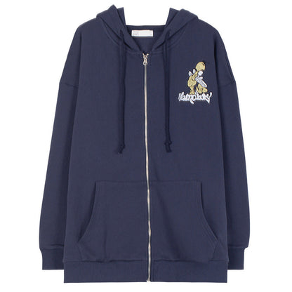 Damen Kapuzenjacke Gestickt Motiv Norvielle