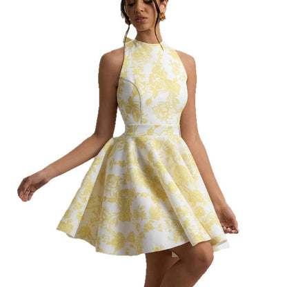 Damen Minikleid Festlich Schwingrock Cut-Outs