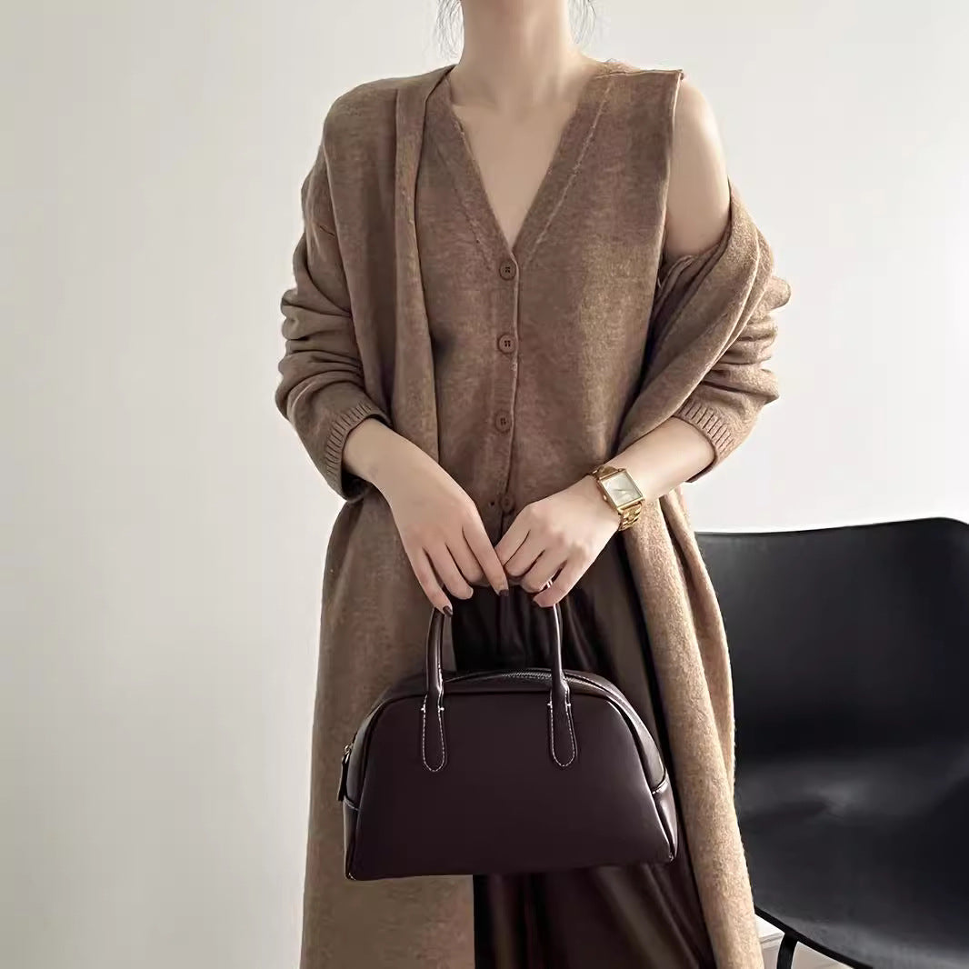 Damen Strickensemble V-Ausschnitt Knopf Norvielle