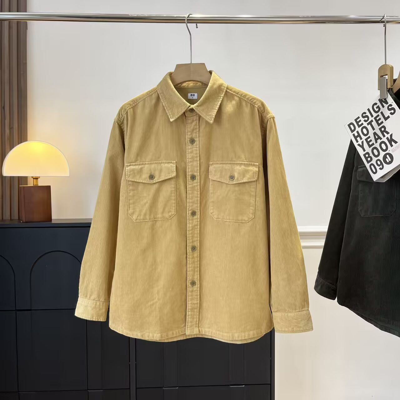 Damen Kordhemdjacke Lässig Brusttaschen Norvielle