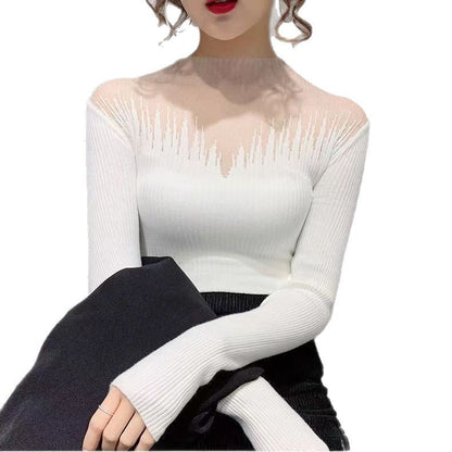 Damen Pullover Transparente Akzente Norvielle