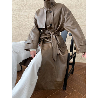 Damen Trenchcoat mit Gürtel und Kragen Norvielle