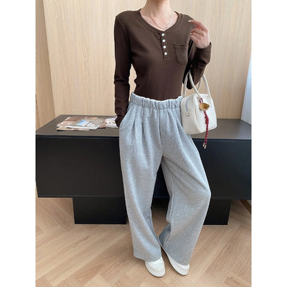 Damen Hochbundhose Elastisch Breiter Schnitt Norvielle
