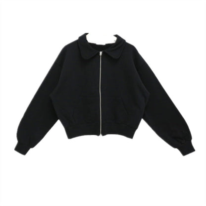 Damen Sweatjacke Reißverschluss Weite Ärmel Norvielle