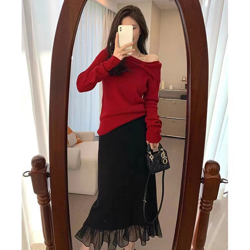 Damen Cardigan mit Knöpfen Rüschensaum Norvielle