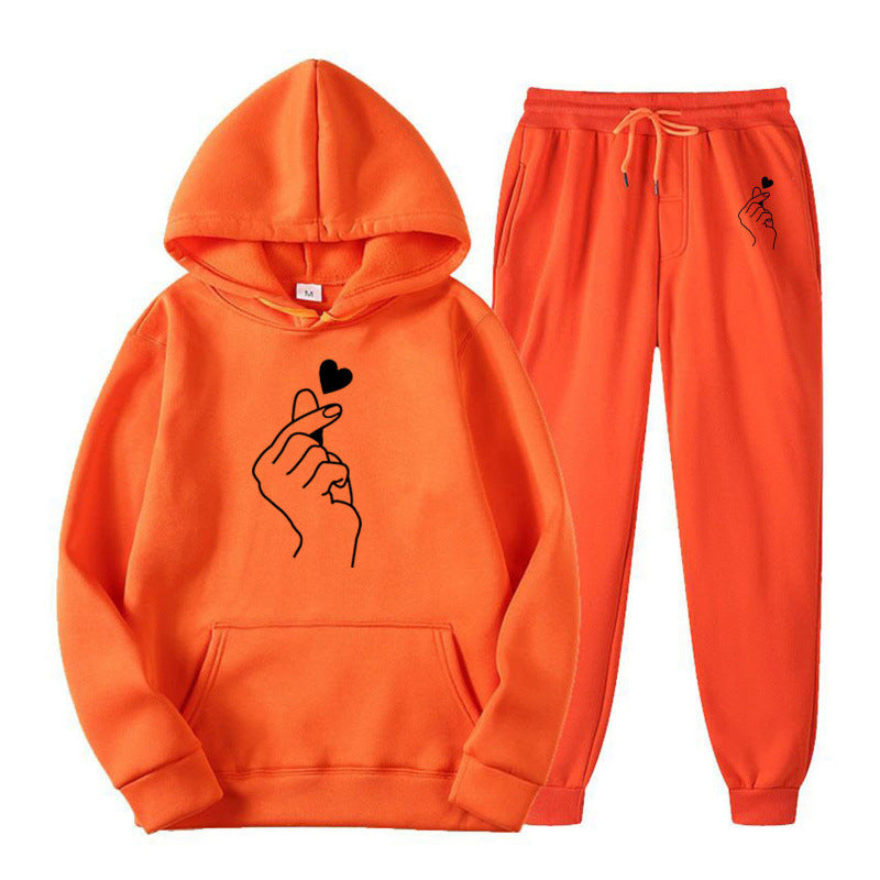 Damen Jogginganzug Herzmotiv Bequem Norvielle