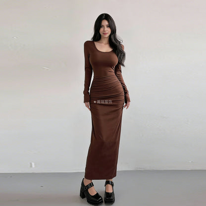 Damen Langarmkleid Figurbetont Norvielle