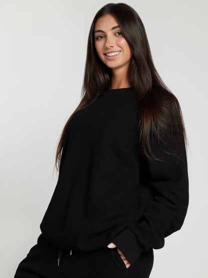 Damen Sweatshirt Waffelmuster Bequem Norvielle