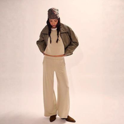 Damen Twinset Weites Oberteil und Hose Norvielle