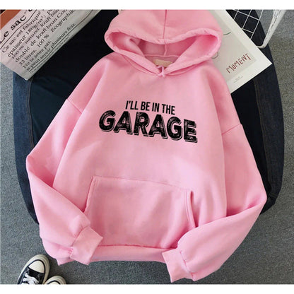 Damen Kapuzenpullover Garagen-Motiv Norvielle