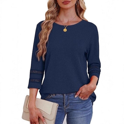 Damen Longsleeve-Oberteil Spitzen-Details Norvielle