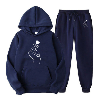 Damen Jogginganzug Herzmotiv Bequem Norvielle