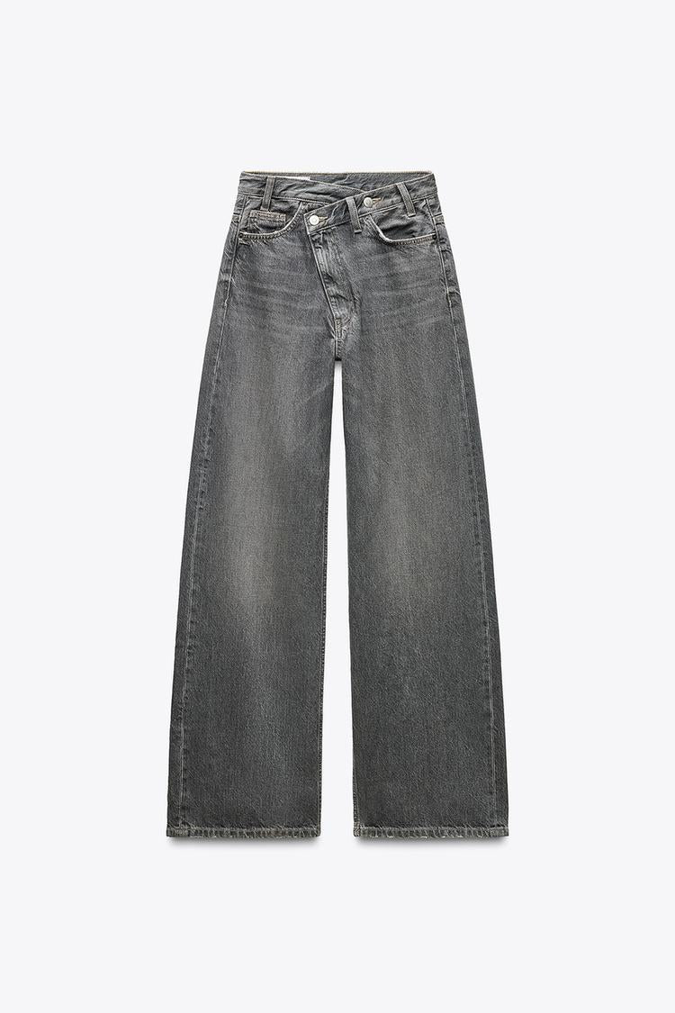 Weite Damenjeans High-Waist-Schnitt Modern