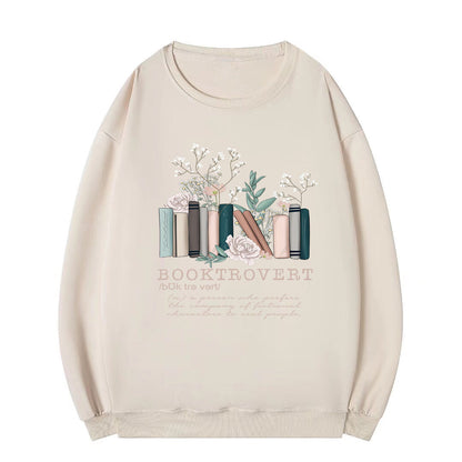 Damen Sweatshirt Bücherdesign Weiß