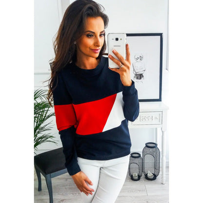 Damen Sweatshirt Lässig Farbblockdesign Norvielle