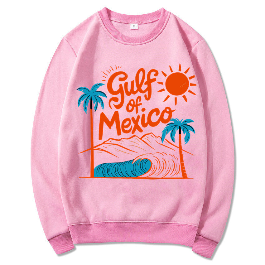 Damen Sweatshirt Maritimes Grafikdesign Lässiger Schnitt Beige