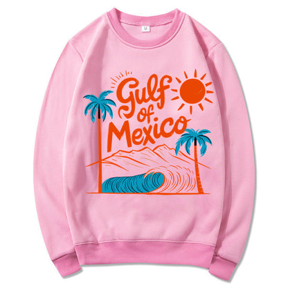 Damen Sweatshirt Maritimes Grafikdesign Lässiger Schnitt Beige