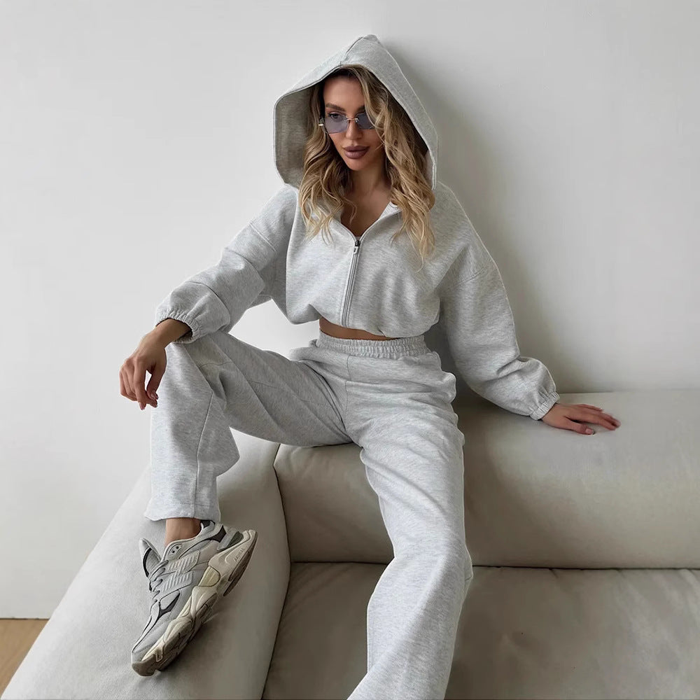 Damen Sportliches Set Kapuze Weite Hose Norvielle