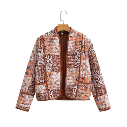 Damen Steppjacke Gepolstert Floralmuster Norvielle