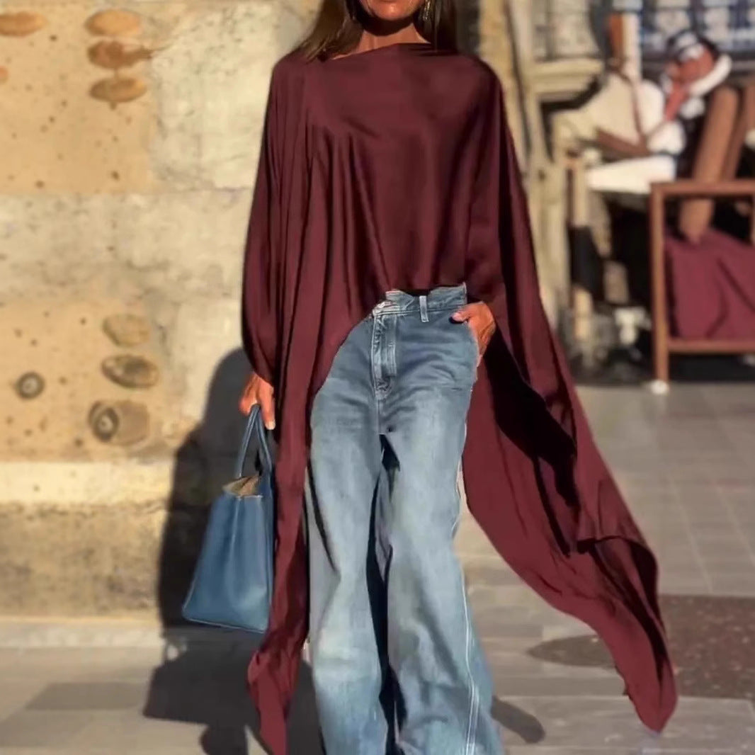 Damen Oversized-Oberteil Fließender Schnitt Norvielle - Norvielle