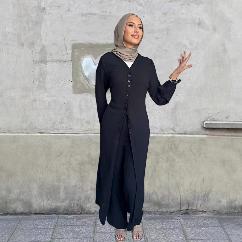 Damen Jumpsuit Elegant Knopfdesign Weites Bein Norvielle