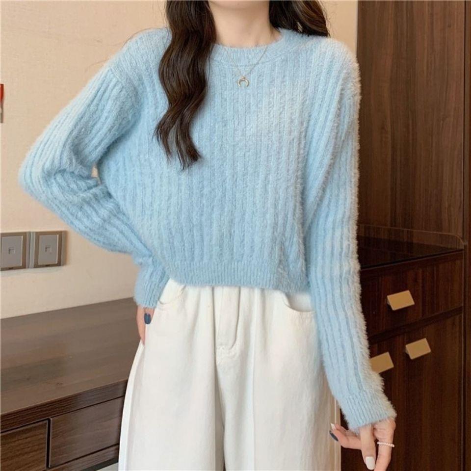Damen Strickpullover Weiches Material Beige Norvielle