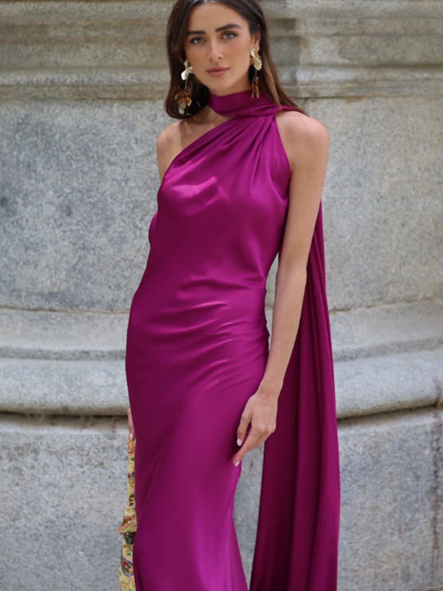 Damen Abendkleid Schulterfrei Fließend Norvielle