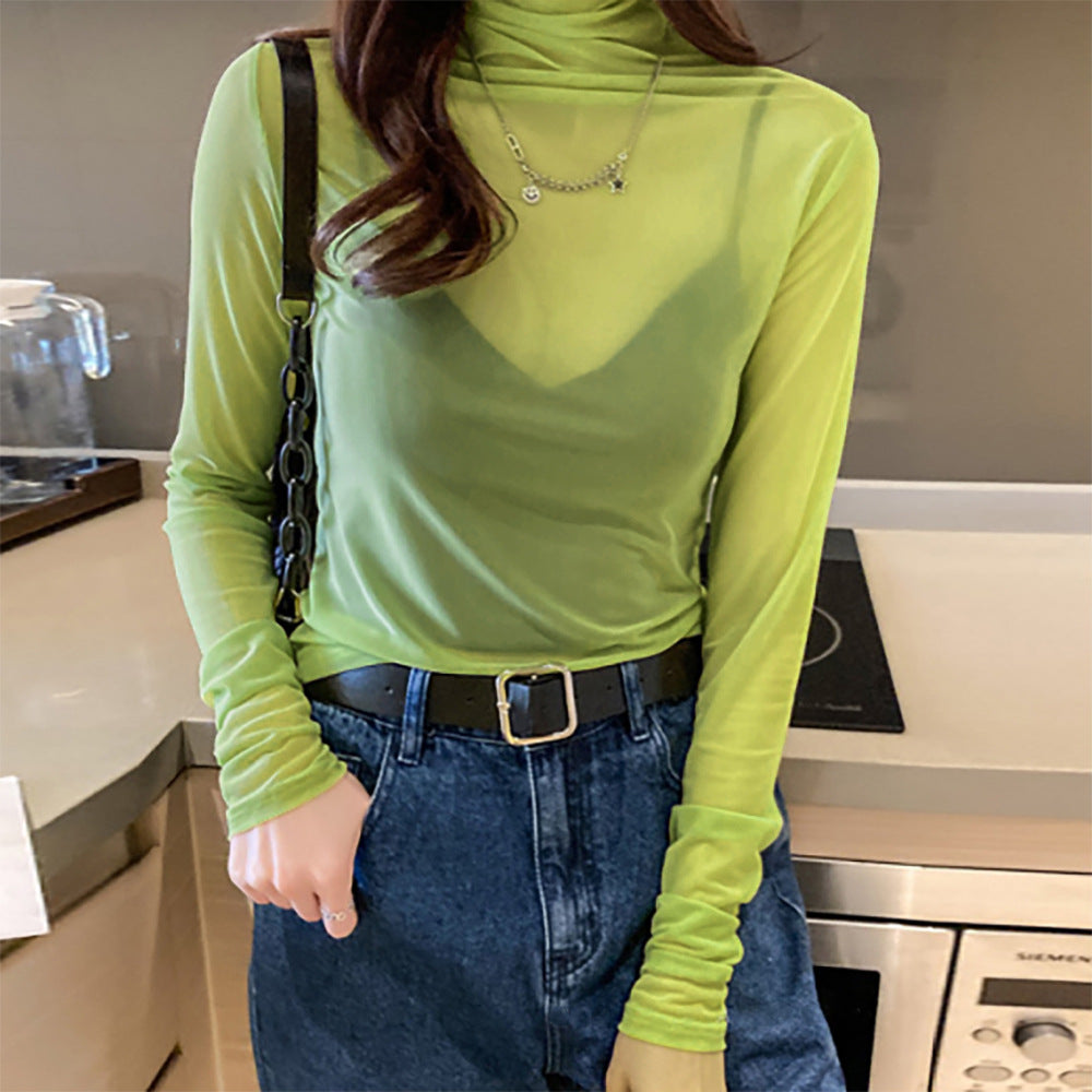 Damen Turtleneck-Pullover Durchsichtig Norvielle