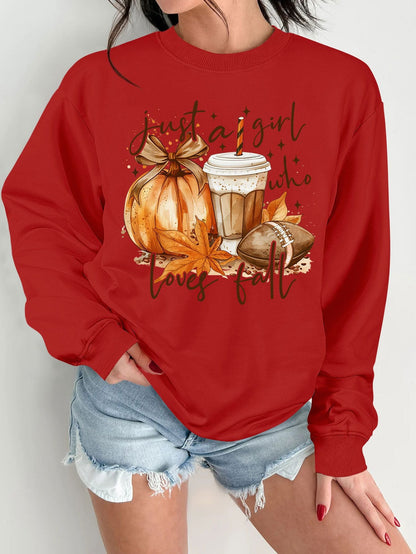 Damen Sweatshirt Herbstlich Motiv Druck Norvielle
