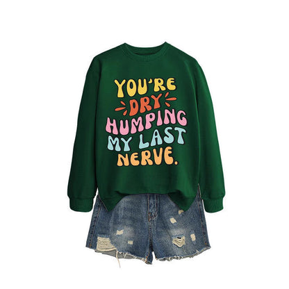 Damen Sweatshirt Comic-Slogan Lässig Norvielle