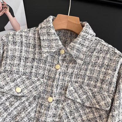 Damen Hemdjacke Karomuster Strukturiert Norvielle