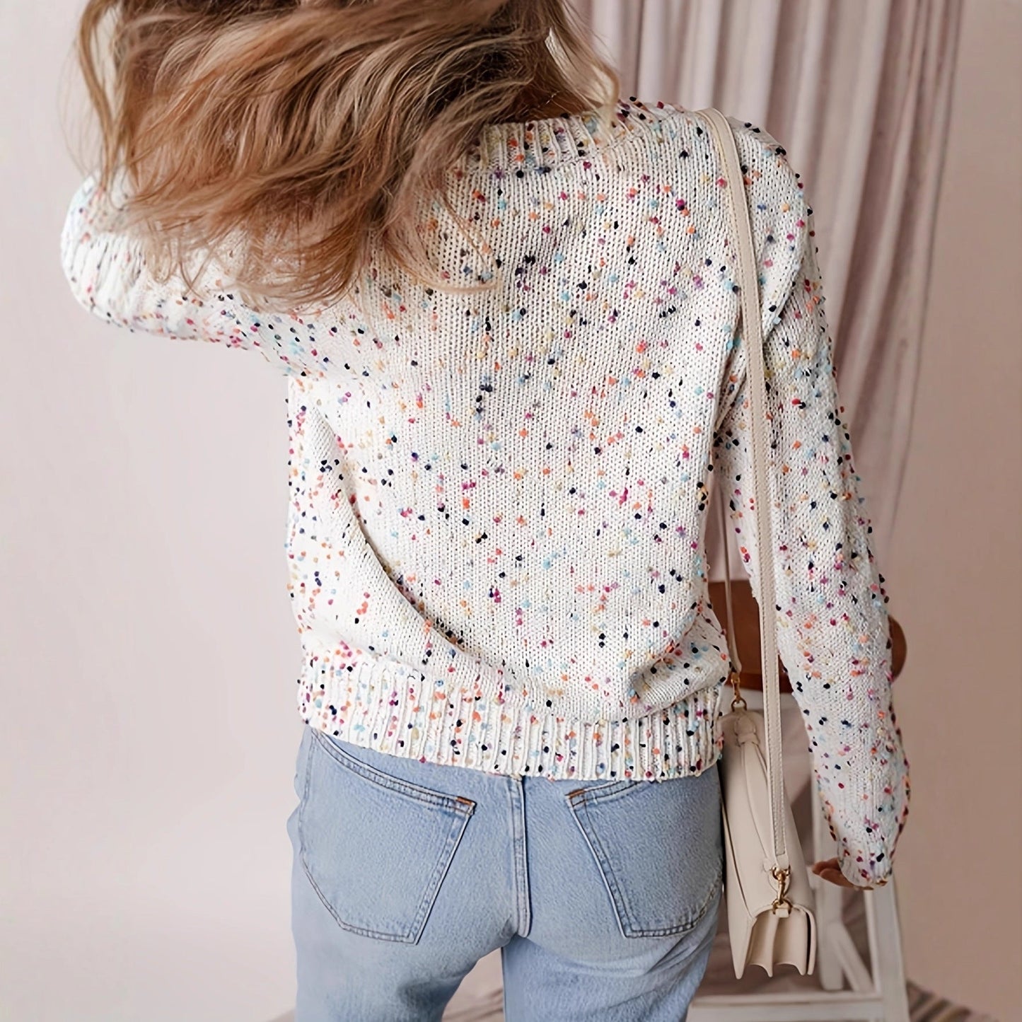 Damen Strickjacke Bunt Muster