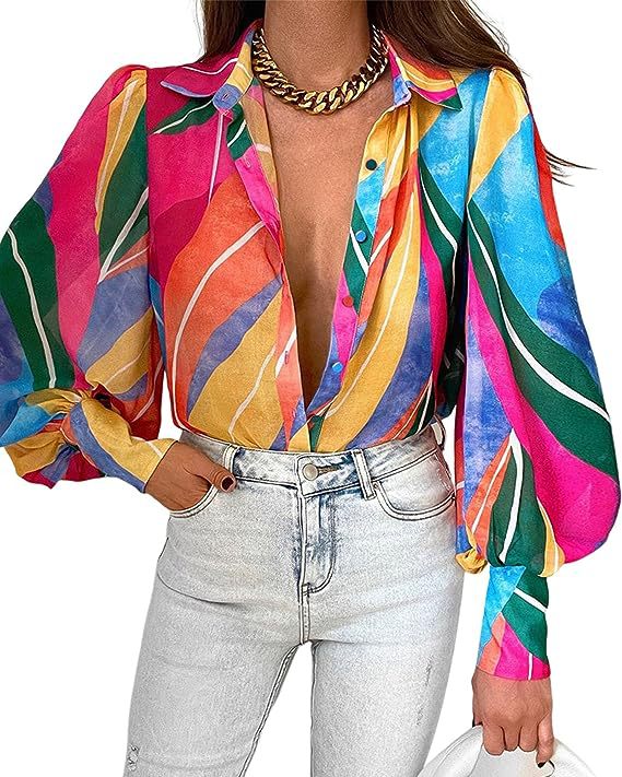 Damen Bluse Leopardenmuster Lässiger Schnitt