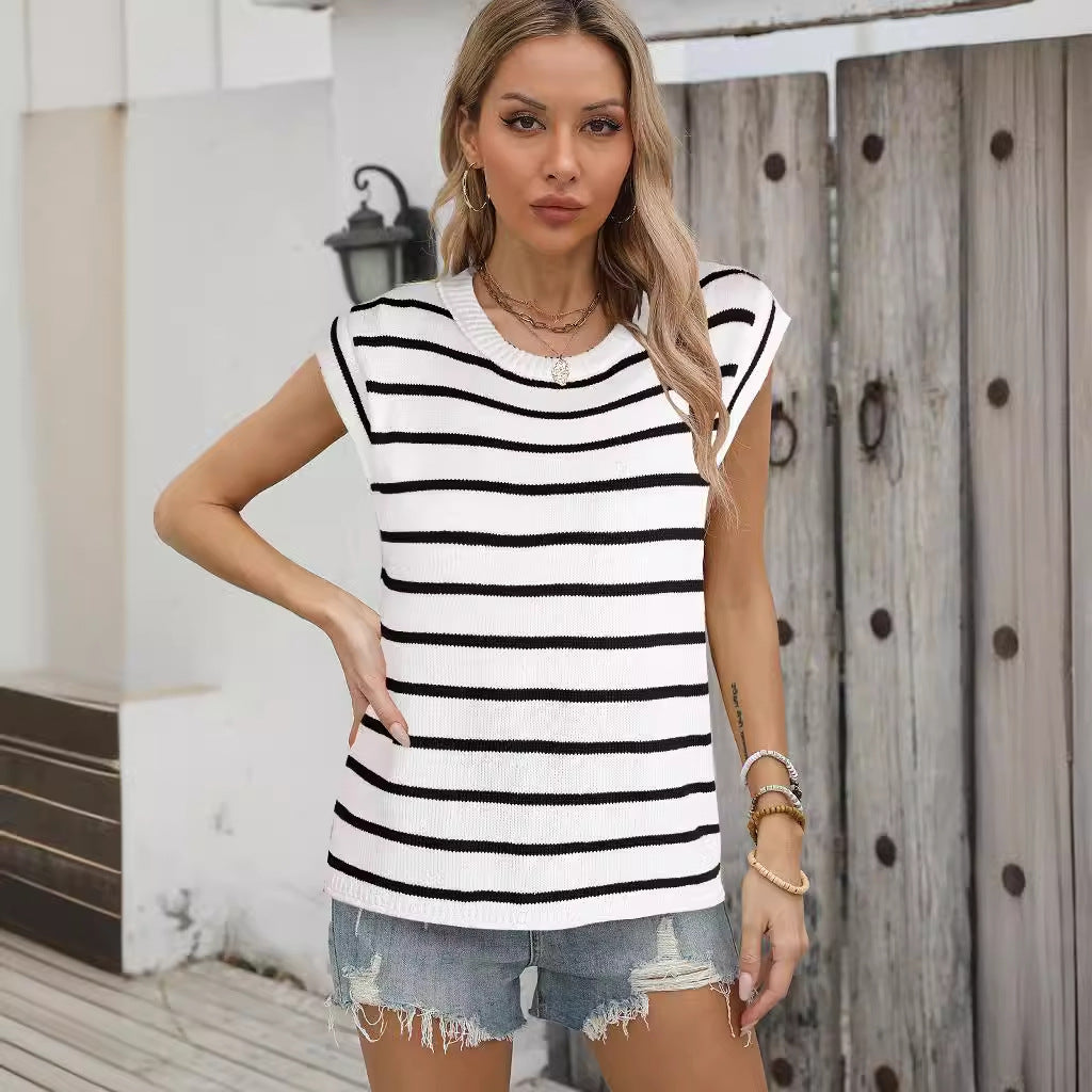Damen Strickoberteil Streifenmuster Locker Norvielle